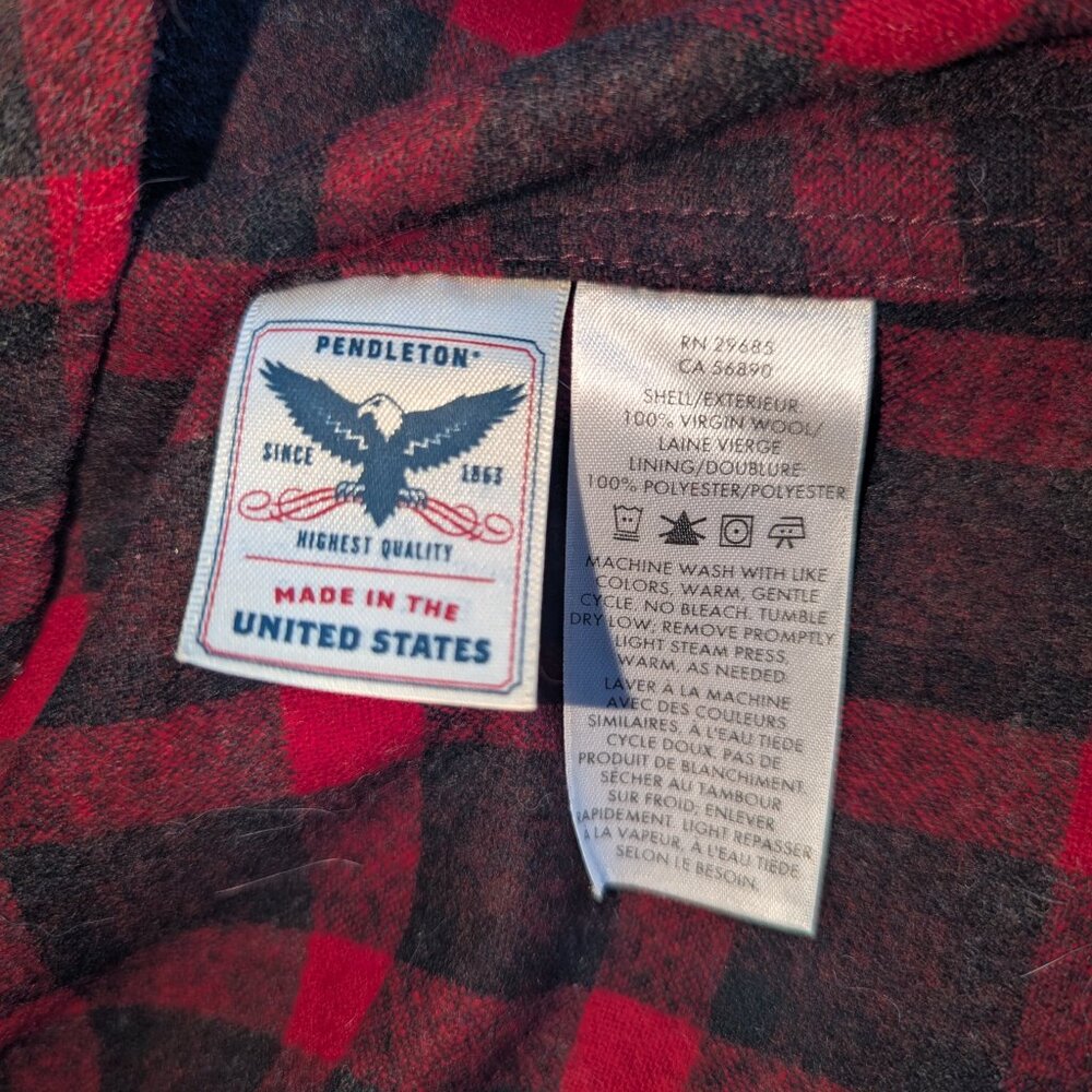 Pendleton Red and Black Flannel Button Up Shirt 1… - image 6